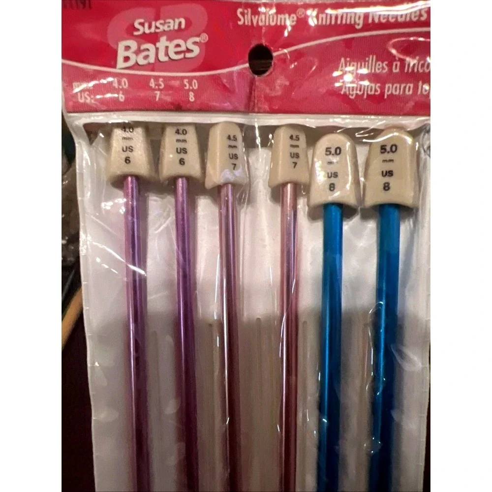 Vintage Susan Bates Silvalume Knitting Needle Sets 11191 11192 11193 Lot of 3